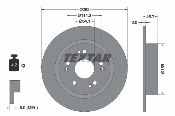 Textar 92301603 Bremsscheibe hinten, unbelüftet 92301603: Kaufen Sie zu einem guten Preis in Polen bei 2407.PL!