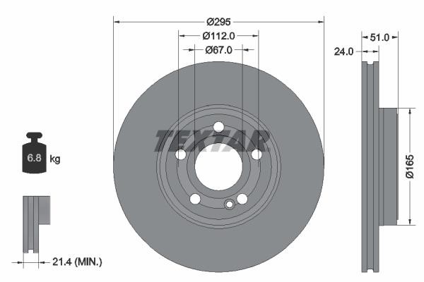 Textar 92323505 Front brake disc ventilated 92323505: Buy near me in Poland at 2407.PL - Good price!