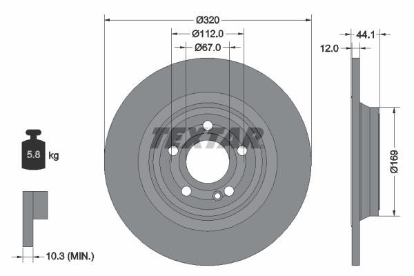 Textar 92324303 Rear brake disc, non-ventilated 92324303: Buy near me in Poland at 2407.PL - Good price!