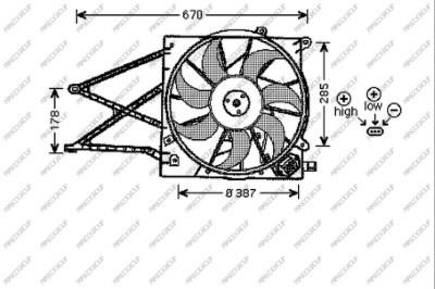 Prasco OP017F003 Hub, engine cooling fan wheel OP017F003: Buy near me in Poland at 2407.PL - Good price!