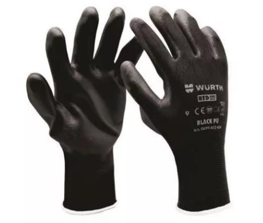 Wurth 0899402410 Protective knitted gloves, covered with polyurethane Black PU, size 10 0899402410: Buy near me in Poland at 2407.PL - Good price!
