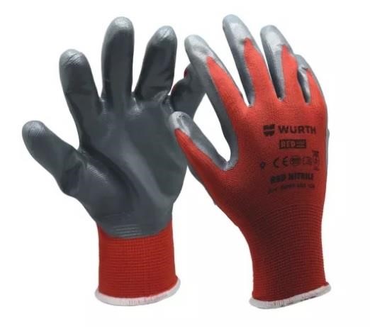 Wurth 0899403110 Protective knitted gloves, coated with nitrile Red Nitrile, size 10 0899403110: Buy near me in Poland at 2407.PL - Good price!