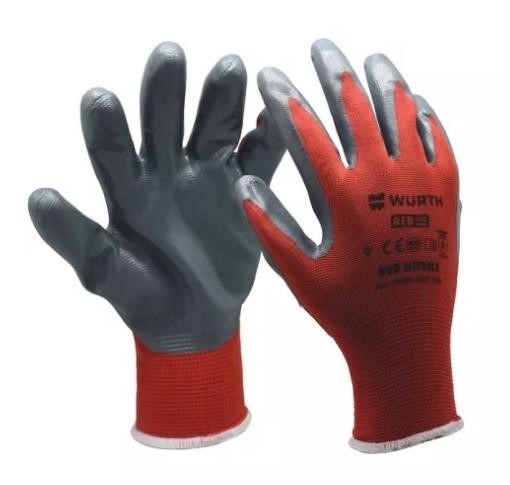 Wurth 0899403109 Protective knitted gloves, coated with nitrile Red Nitrile, size 9 0899403109: Buy near me in Poland at 2407.PL - Good price!