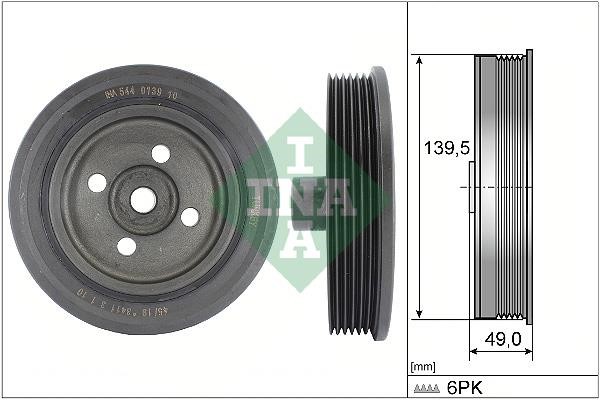 INA 544 0139 10 Pulley crankshaft 544013910: Buy near me at 2407.PL in Poland at an Affordable price!