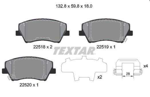Textar 2251801 Front disc brake pads, set 2251801: Buy near me in Poland at 2407.PL - Good price!