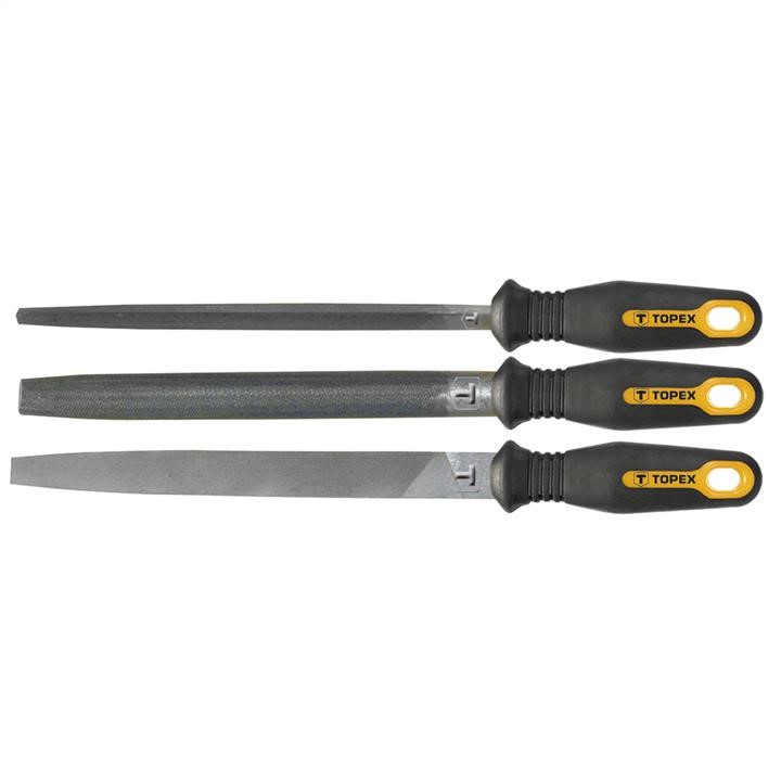 Topex 06A130 Steel file set 3pcs. (flat, half-round, triangular) - 200mm, bimaterial handle 06A130: Buy near me in Poland at 2407.PL - Good price!