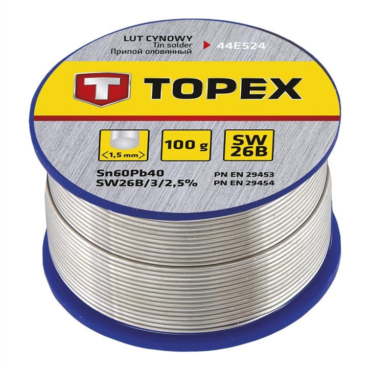 Topex 44E524 Tin solder, 60% Sn: 1.5 mm wire and SW 26B flux. 100 g, electrical engineering - blister 44E524: Buy near me in Poland at 2407.PL - Good price!