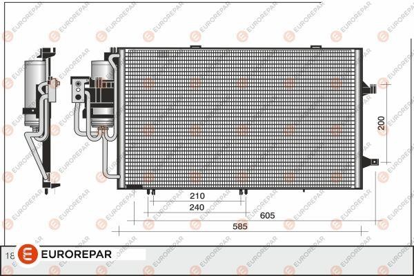 Eurorepar 1609635780 Радиатор кондиционера (Конденсатор) 1609635780: Отличная цена - Купить в Польше на 2407.PL!