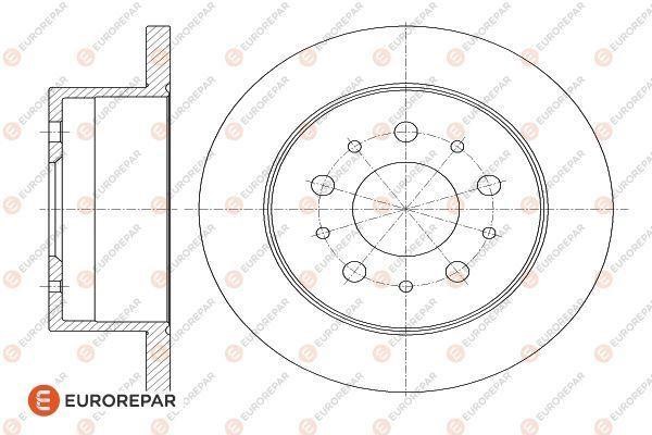 Eurorepar 1618862980 Rear brake disc, non-ventilated 1618862980: Buy near me at 2407.PL in Poland at an Affordable price!