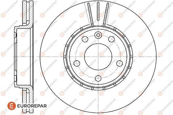 Eurorepar 1618872180 Front brake disc ventilated 1618872180: Buy near me at 2407.PL in Poland at an Affordable price!