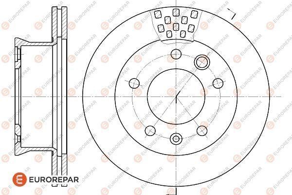 Eurorepar 1618882380 Диск гальмівний вентильований, в упаковці 1шт. 1618882380: Приваблива ціна - Купити у Польщі на 2407.PL!