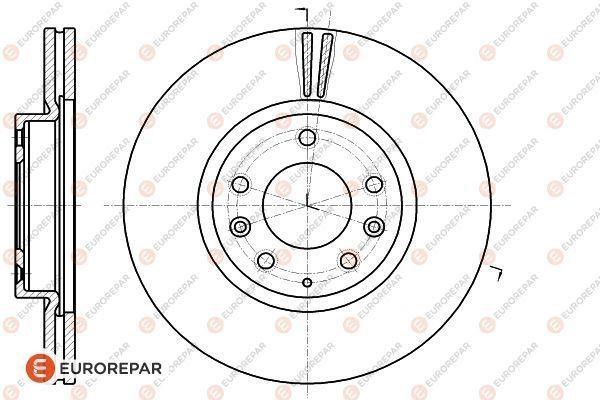 Eurorepar 1618889680 Front brake disc ventilated 1618889680: Buy near me at 2407.PL in Poland at an Affordable price!