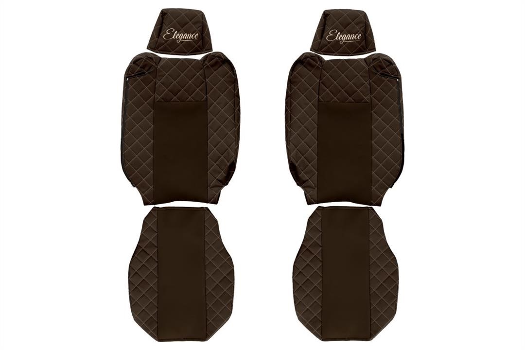 F-Core FX19 BROWN Seat covers eco-leather/velour FX19BROWN: Buy near me in Poland at 2407.PL - Good price!