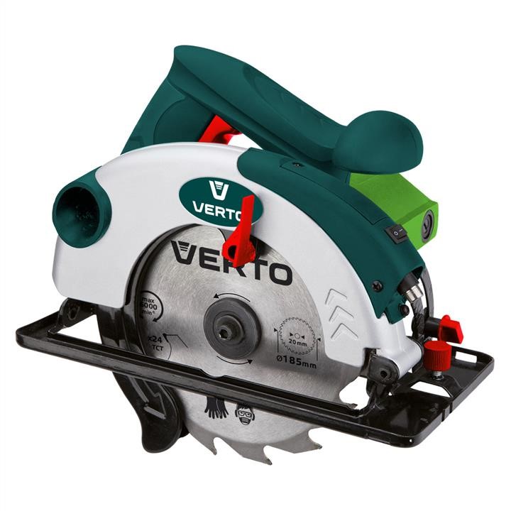 Verto 52G684 Circular saw with laser 1200W, 185mm, speed 5500 min-1, max cutting depth 63mm 52G684: Buy near me in Poland at 2407.PL - Good price!