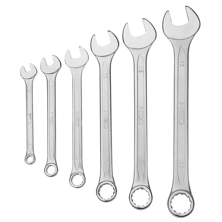 Neo Tools 09-750 Combination spanner set, CrV, DIN 3113, 6 pcs 6,8,10,13,15,17mm 09750: Buy near me in Poland at 2407.PL - Good price!