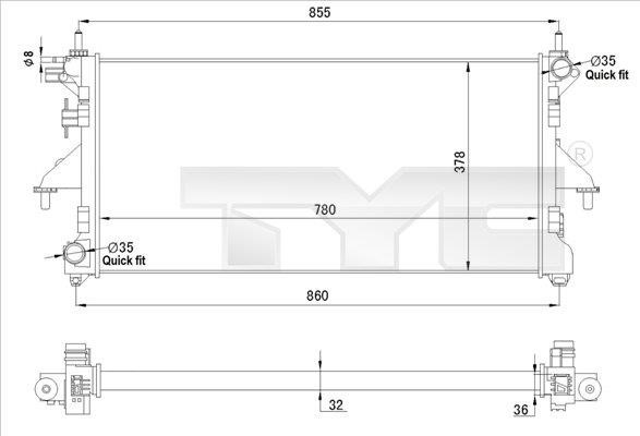 TYC 709-0028-R Радіатор охолодження двигуна 7090028R: Приваблива ціна - Купити у Польщі на 2407.PL!