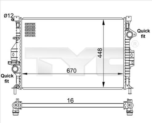 TYC 710-0057 Radiator, engine cooling 7100057: Buy near me in Poland at 2407.PL - Good price!