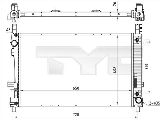 TYC 721-0020 Radiator, engine cooling 7210020: Buy near me in Poland at 2407.PL - Good price!