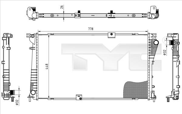 TYC 725-0045 Radiator, engine cooling 7250045: Buy near me in Poland at 2407.PL - Good price!