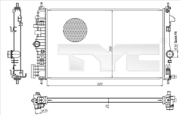 TYC 725-0047 Radiator, engine cooling 7250047: Buy near me in Poland at 2407.PL - Good price!
