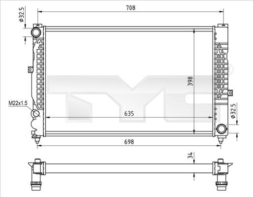 TYC 702-0010-R Radiator, engine cooling 7020010R: Buy near me in Poland at 2407.PL - Good price!