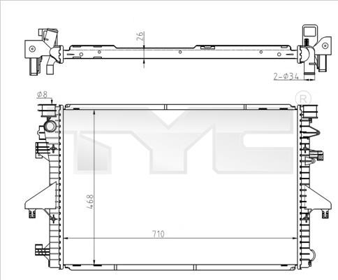 TYC 737-0069 Radiator, engine cooling 7370069: Buy near me at 2407.PL in Poland at an Affordable price!