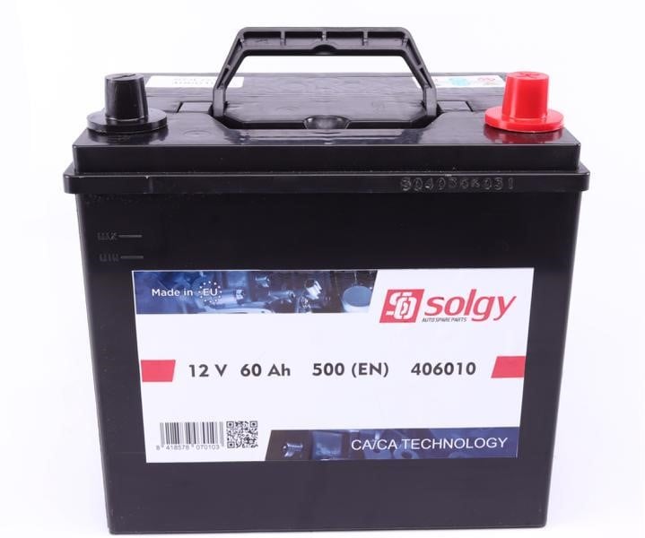 Solgy 406010 Battery Solgy 12V 60AH 500A(EN) R+ 406010: Buy near me in Poland at 2407.PL - Good price!