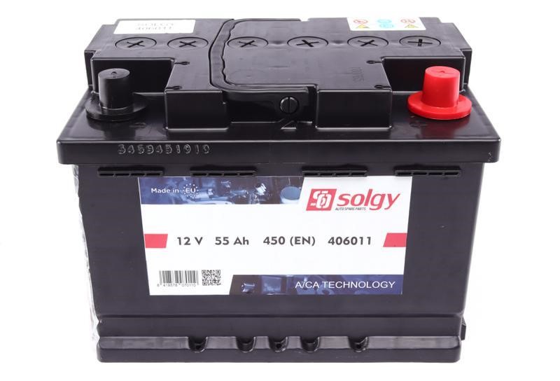 Solgy 406011 Battery Solgy 12V 55AH 450A(EN) R+ 406011: Buy near me in Poland at 2407.PL - Good price!