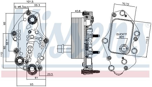 Nissens 90982 Oil cooler 90982: Buy near me in Poland at 2407.PL - Good price!