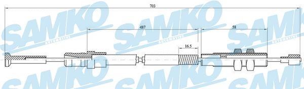 Samko C0038C Clutch cable C0038C: Buy near me in Poland at 2407.PL - Good price!