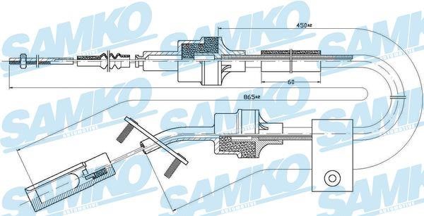 Samko C0065C Трос сцепления C0065C: Отличная цена - Купить в Польше на 2407.PL!
