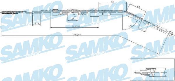 Samko C0068B Трос стояночного тормоза C0068B: Отличная цена - Купить в Польше на 2407.PL!
