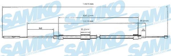 Samko C0076B Cable Pull, parking brake C0076B: Buy near me in Poland at 2407.PL - Good price!