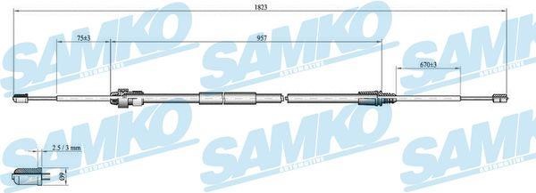 Samko C0002B Трос стояночного тормоза C0002B: Отличная цена - Купить в Польше на 2407.PL!