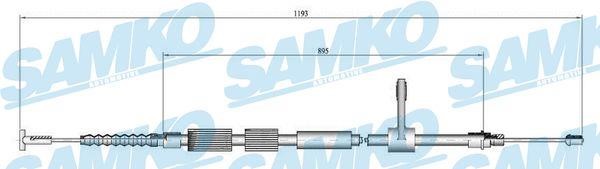 Samko C0016B Трос стояночного тормоза C0016B: Отличная цена - Купить в Польше на 2407.PL!