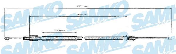 Samko C0120B Трос стояночного тормоза C0120B: Отличная цена - Купить в Польше на 2407.PL!