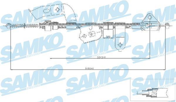 Samko C0132B Трос стояночного тормоза C0132B: Отличная цена - Купить в Польше на 2407.PL!