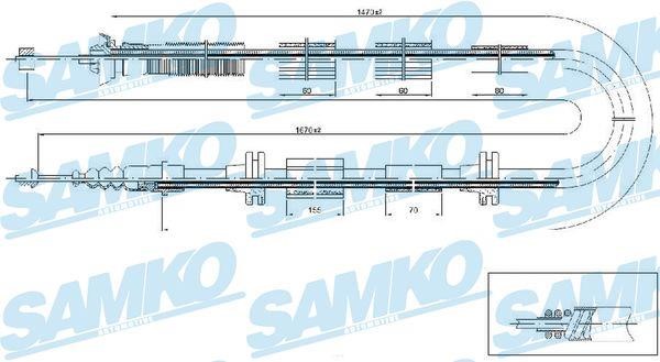 Samko C0206B Seilzug, feststellbremse C0206B: Kaufen Sie zu einem guten Preis in Polen bei 2407.PL!