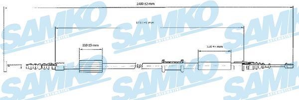 Samko C0208B Трос стояночного тормоза C0208B: Отличная цена - Купить в Польше на 2407.PL!