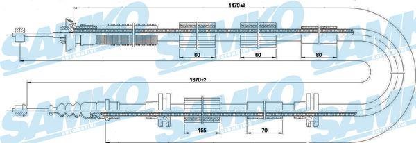 Samko C0223B Cable Pull, parking brake C0223B: Buy near me in Poland at 2407.PL - Good price!