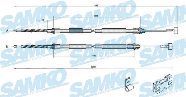 Samko C0246B Трос стояночного тормоза C0246B: Отличная цена - Купить в Польше на 2407.PL!