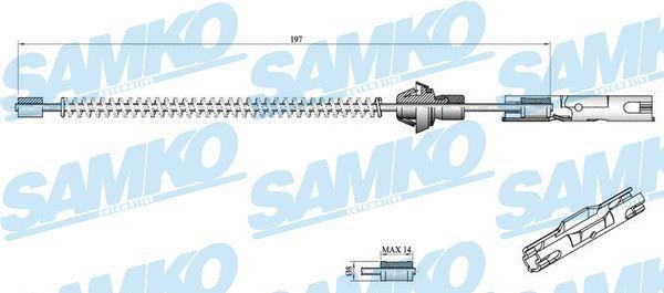 Samko C0250B Трос стояночного тормоза C0250B: Отличная цена - Купить в Польше на 2407.PL!