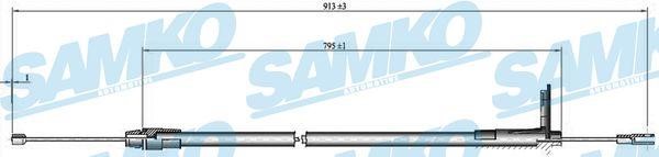 Samko C0425B Трос стояночного тормоза C0425B: Отличная цена - Купить в Польше на 2407.PL!