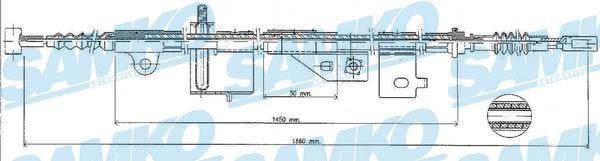 Samko C0498B Cable Pull, parking brake C0498B: Buy near me at 2407.PL in Poland at an Affordable price!