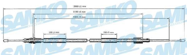 Samko C0620B Трос стояночного тормоза C0620B: Отличная цена - Купить в Польше на 2407.PL!