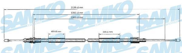 Samko C0621B Cable Pull, parking brake C0621B: Buy near me in Poland at 2407.PL - Good price!