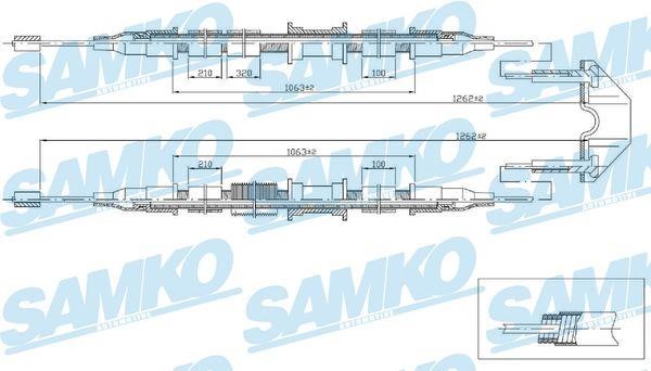Samko C0536B Трос стояночного тормоза C0536B: Отличная цена - Купить в Польше на 2407.PL!