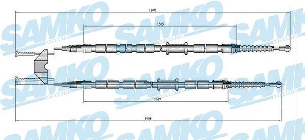 Samko C0538B Cable Pull, parking brake C0538B: Buy near me in Poland at 2407.PL - Good price!