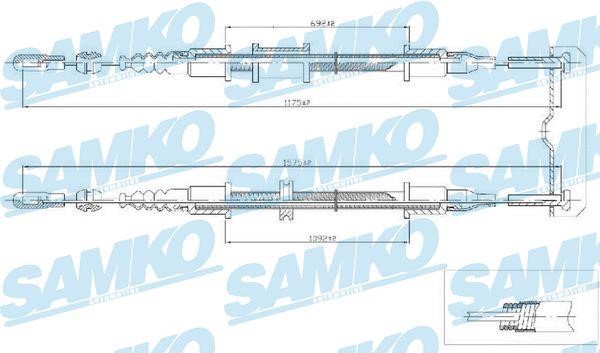 Samko C0571B Трос стояночного тормоза C0571B: Отличная цена - Купить в Польше на 2407.PL!