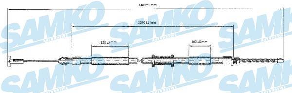 Samko C0600B Трос стояночного тормоза C0600B: Отличная цена - Купить в Польше на 2407.PL!